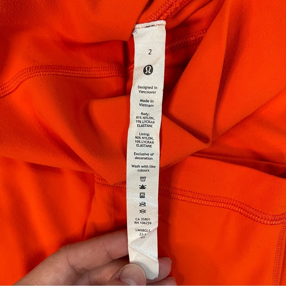 Lululemon Align High Rise Crop 23” Leggings Orange Women’s Size 2 Soft Buttery - Picture 6 of 7